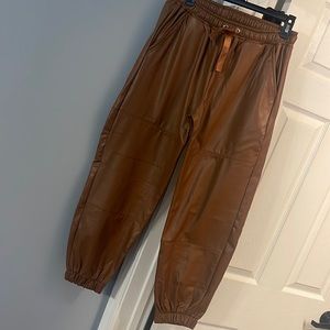 Boutique faux leather joggers